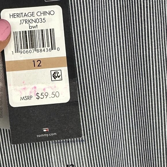 NWT TOMMY HILFIGER HAMPTON STRETCH STRIPED CHINOS - SIZE 12 - Picture 6 of 13